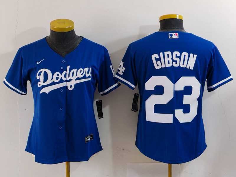 Women%27s Los Angeles Dodgers #23 Kirk Gibson Blue Cool Base Stitched Jersey